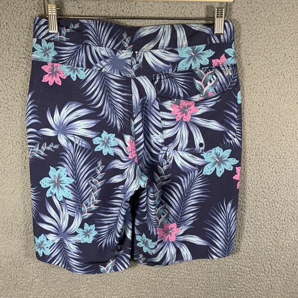 Hurley Board Short Men's Size 28 Swim Shorts Floral Blue Obsidian EUC - Picture 2 of 6